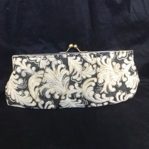 🔥Black gold cream jacquard evening bag clutch🔥
